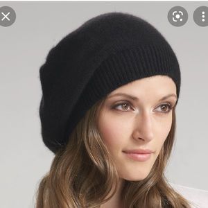 NWT Portolano Cashmere Beret in Charcoal